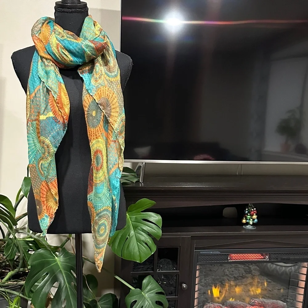 *CARINA* Colorful Multicolor Patterned Scarf